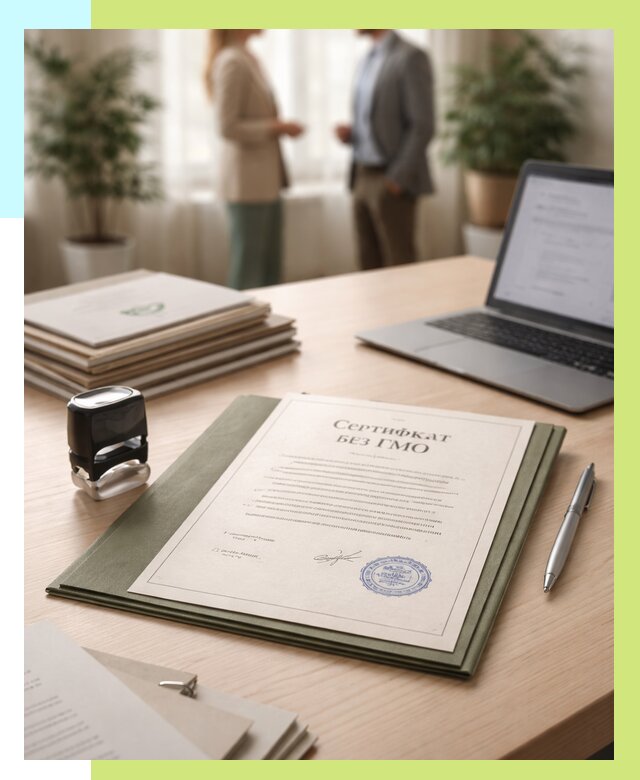 Сертификат без ГМО в Энгельсе от 7994 р. оформить срочно Алешин-Энг