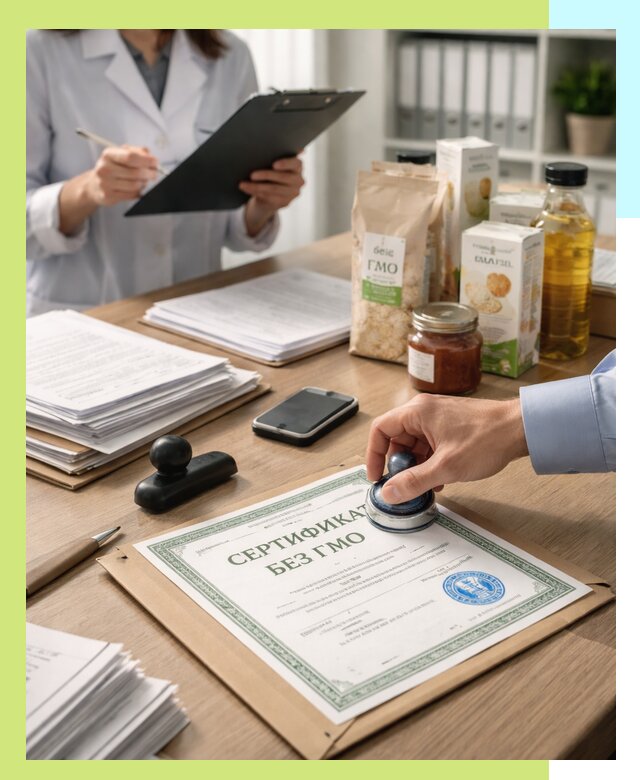 Получение сертификата Без ГМО для продукции в Энгельсе